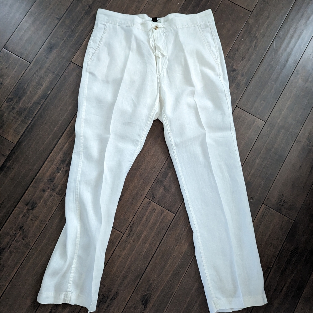 Men's white linen pants - size 36